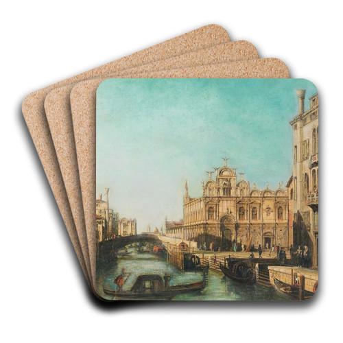 Venetian Scene by Francesco Zanin Art Drink Coaster set