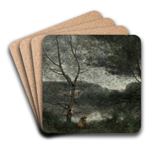 Ville-d'Avray by Jean-Baptiste-Camille Corot Art Drink Coaster set