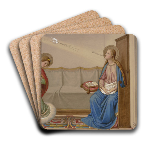 The Annunciation by Eduard von Steinle Art Drink Coaster set