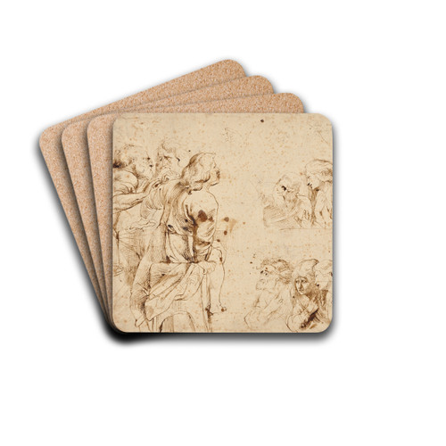 Three Groups of Apostles in a Last Supper by Peter Paul Rubens Drink Coasters - set of 4