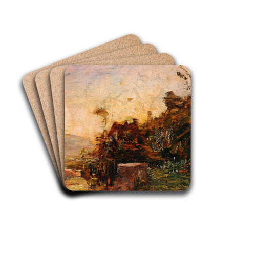 Bande de l'tang de Roche by Franois-Auguste Ravier Drink Coasters - set of 4