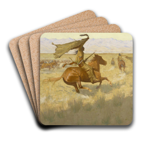 Change of Ownership (The Stampede; Horse Thieves) by Frederic Remington Art Drink Coaster set