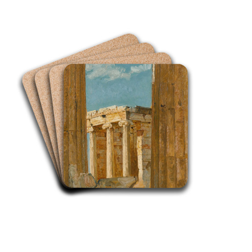 The Temple of Nike Apteros, seen from the Propylaea by William Blake Richmond Drink Coasters - set of 4