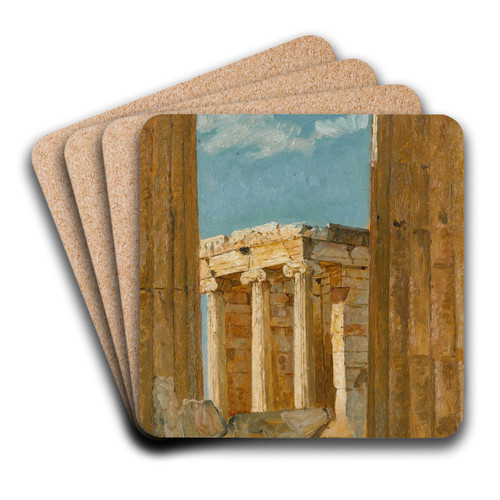 The Temple of Nike Apteros, seen from the Propylaea by William Blake Richmond Art Drink Coaster set