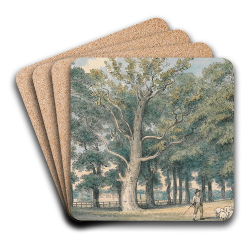 A Park Landscape with Shepherd and Sheep by Samuel Howitt Art Drink Coaster set