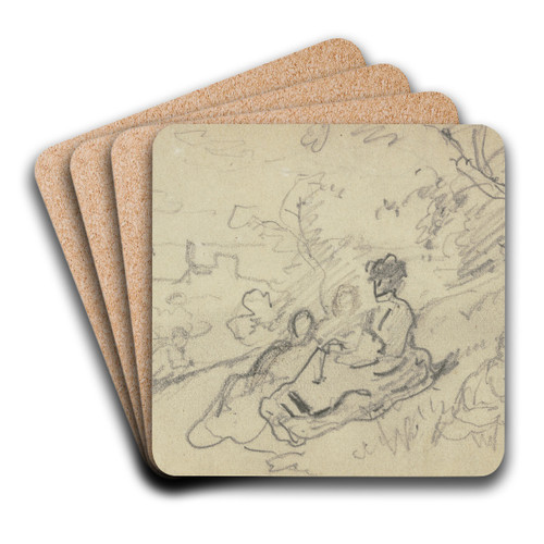 Gruppe im Freien lagernd by Philipp Rumpf Art Drink Coaster set