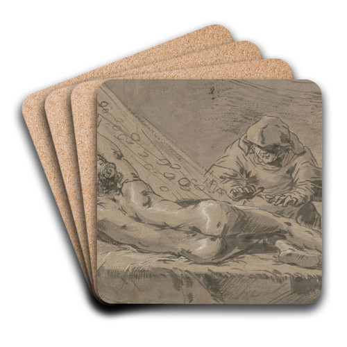 Dana and the golden rain by Leonaert Bramer Art Drink Coaster set