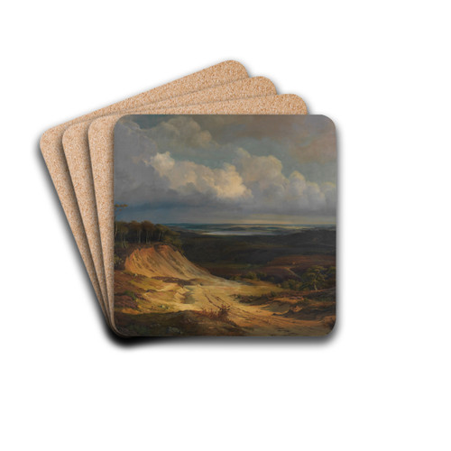 Heidelandschaft in Jtland by Louis Gurlitt Drink Coasters - set of 4