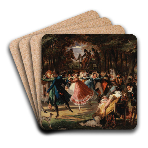 Bal public by John James Chalon Art Drink Coaster set