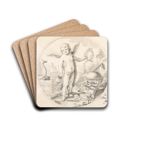 Allegory of Virtue by Johannes Meyer the Younger Drink Coasters - set of 4