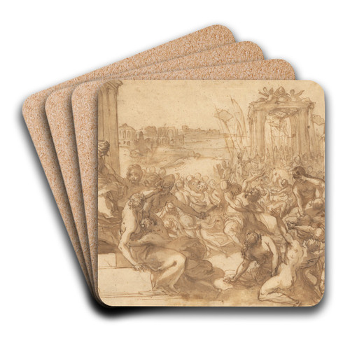 Rape of the Sabines by Hans Rottenhammer Art Drink Coaster set