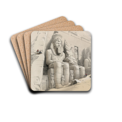 The Great Temple of Aboo Simble. Nubia. by David Roberts Drink Coasters - set of 4