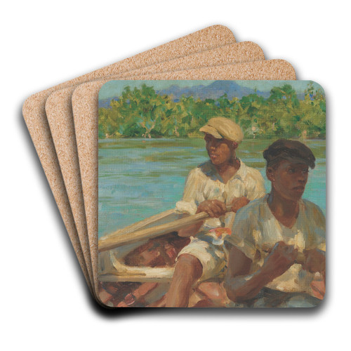 Black River Boatmen, Jamaica by Henry Scott Tuke Art Drink Coaster set
