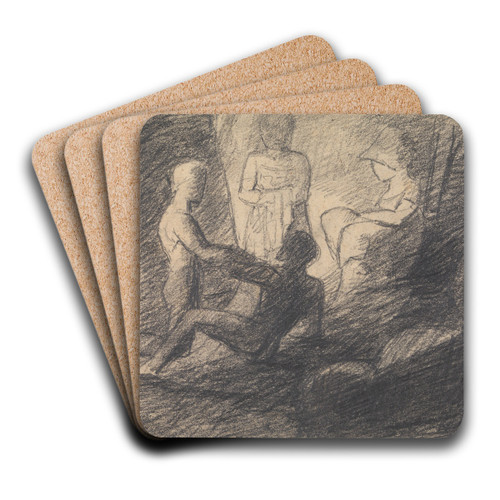 Study of Figures in a Cave by Benjamin Robert Haydon Art Drink Coaster set