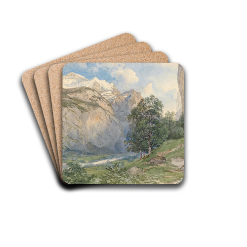 The Lauterbrunnen valley with Jungfrau by Josef Hger Drink Coasters - set of 4