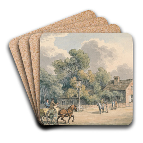 The Village Inn by Samuel Howitt Art Drink Coaster set The Village Inn by Samuel Howitt Art Drink Coaster set