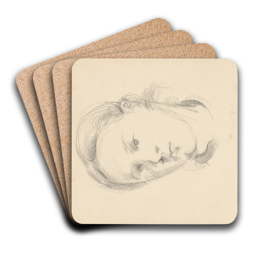 Head of a Young Woman by Paul Czanne Art Drink Coaster set