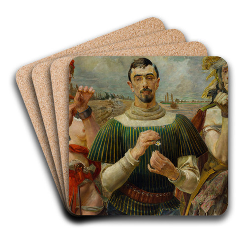 Polish Hamlet  Portrait of Aleksander Wielopolski by Jacek Malczewski Art Drink Coaster set Polish Hamlet  Portrait of Aleksander Wielopolski by Jacek Malczewski Art Drink Coaster set