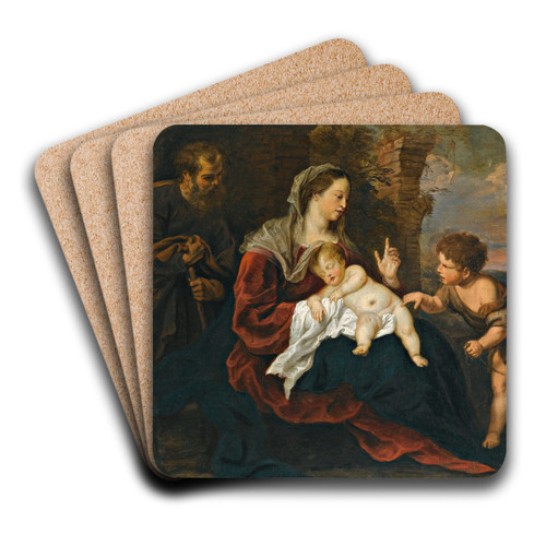 The Holy Family With The Infant Saint John The Baptist by Gerard Seghers Art Drink Coaster set