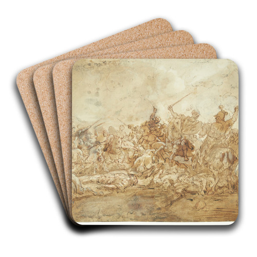 Kavaleri-slagscene by Jacques Courtois Art Drink Coaster set