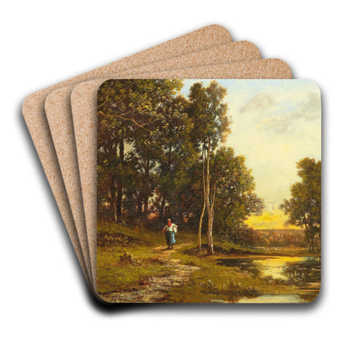 Am Heimweg by Leon Richet Art Drink Coaster set
