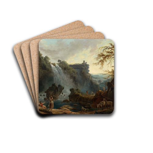 Les Cascatelles de Tivoli by Hubert Robert Drink Coasters - set of 4