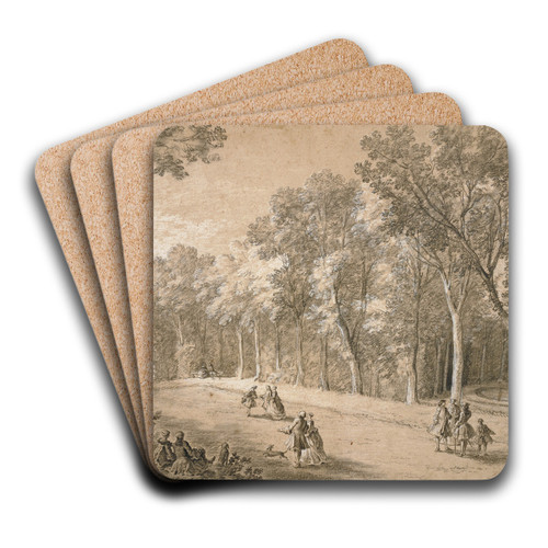 Park Scene by Jean-Baptiste Oudry Art Drink Coaster set Park Scene by Jean-Baptiste Oudry Art Drink Coaster set