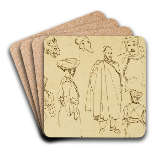 Sketches of Algerian Men by Eugne Delacroix Art Drink Coaster set Sketches of Algerian Men by Eugne Delacroix Art Drink Coaster set