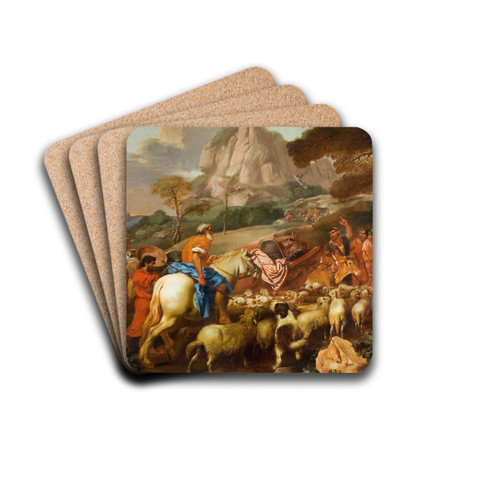 The Angel Appearing To The Shepherds by Giovanni Benedetto Castiglione Drink Coasters - set of 4
