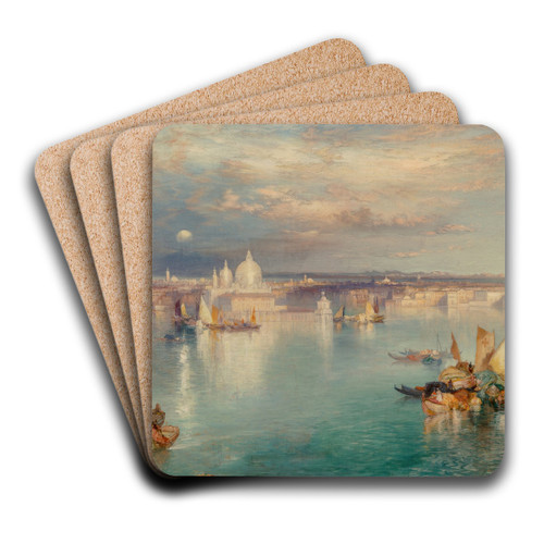 Venetian Scene by Thomas Moran Art Drink Coaster set