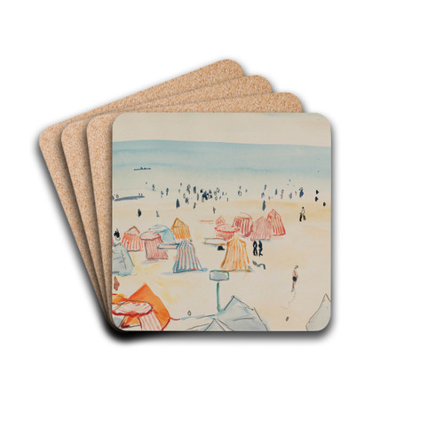 Plage Des Sables D'olonne by Albert Marquet Drink Coasters - set of 4 Plage Des Sables D'olonne by Albert Marquet Drink Coasters - set of 4
