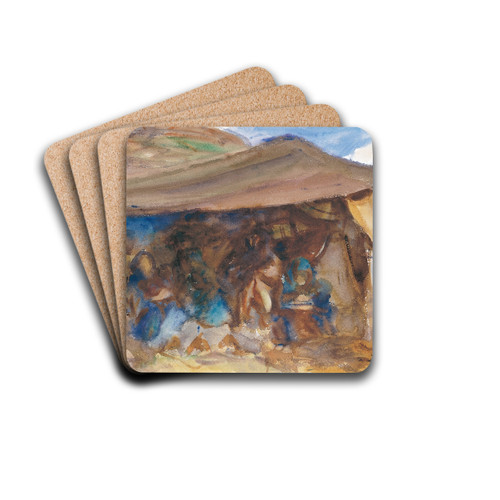 Bedouin Tent by John Singer Sargent Drink Coasters - set of 4