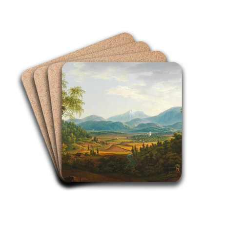 und Hauer Landschaft mit Karpaten by Franz Scheyerer Drink Coasters - set of 4 und Hauer Landschaft mit Karpaten by Franz Scheyerer Drink Coasters - set of 4