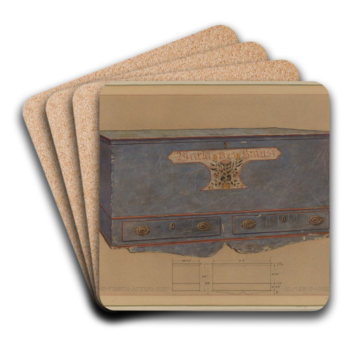 Pa. German Chest by Elmer G. Anderson Art Drink Coaster set