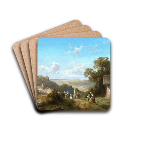 Ankunft der Postkutsche by Willy Moralt Drink Coasters - set of 4