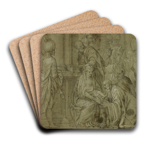 Adoration of the Magi by Benedetto Caliari Art Drink Coaster set