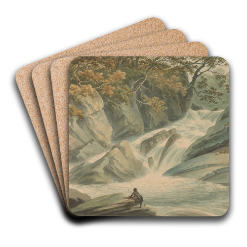 Hafod; Upper Part of Cascade by John Warwick Smith Art Drink Coaster set