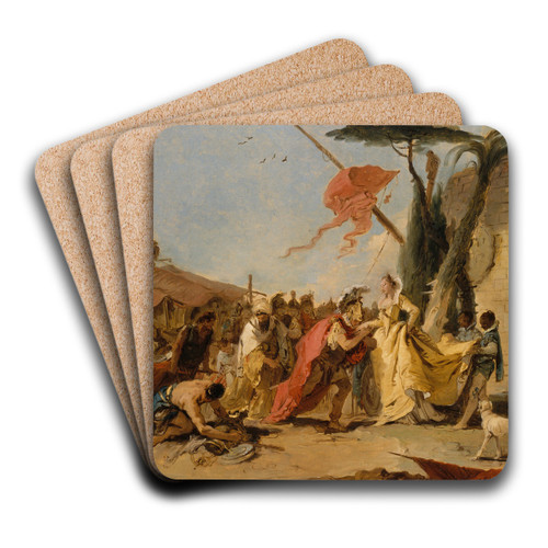 The Meeting of Antony and Cleopatra by Giovanni Battista Tiepolo Art Drink Coaster set