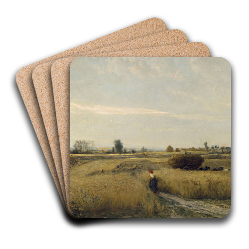 Harvest by Charles Franois Daubigny Art Drink Coaster set