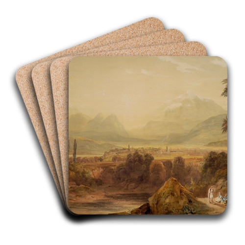 View of Thebes by Hugh William Williams Art Drink Coaster set View of Thebes by Hugh William Williams Art Drink Coaster set