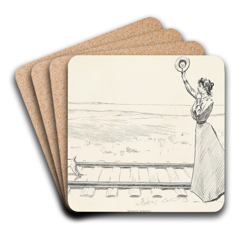 Monday morning by Charles Dana Gibson Art Drink Coaster set