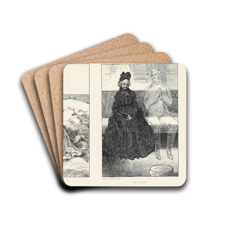 The Chaperone ; The Evening by Charles Dana Gibson Drink Coasters - set of 4