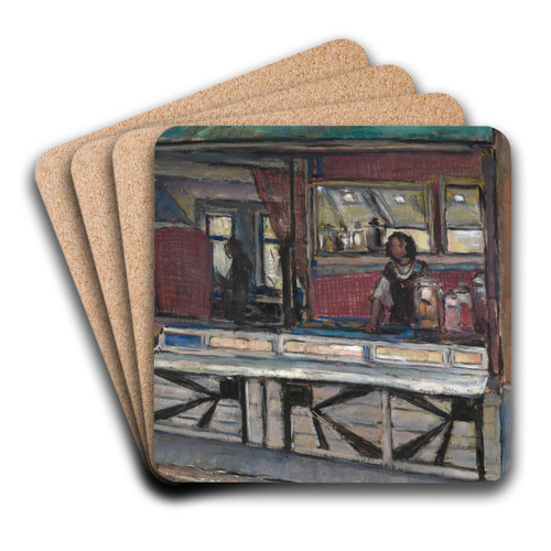 The Booth of Jan van Gent by George Morren Art Drink Coaster set The Booth of Jan van Gent by George Morren Art Drink Coaster set
