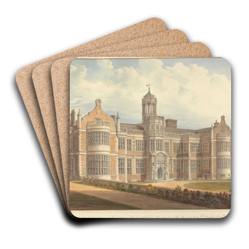 South West View of Ingestre, Staffordshire: the Seat of the Right Honourable Earl Talbot by John Buckler Art Drink Coaster set South West View of Ingestre, Staffordshire: the Seat of the Right Honourable Earl Talbot by John Buckler Art Drink Coaster set