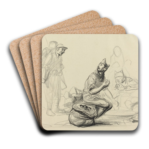The Chefs by Jean-Louis Forain Art Drink Coaster set