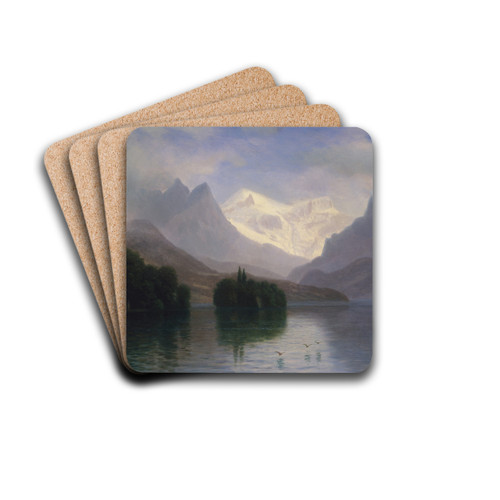 Mountain Scene by Albert Bierstadt Drink Coasters - set of 4
