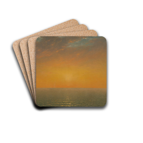 Sunset on the Sea by John Frederick Kensett Drink Coasters - set of 4