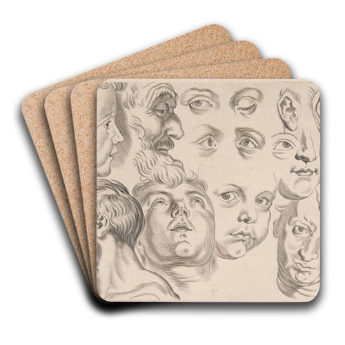 Study of Heads by Peter Paul Rubens Art Drink Coaster set
