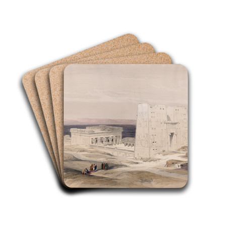 Temple of Edfou [Idf], ancient Appolinopolis, Upper Egypt. by David Roberts Drink Coasters - set of 4