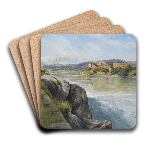 Burgruine am Fluufer by Carl Franz Emanuel Haunold Art Drink Coaster set